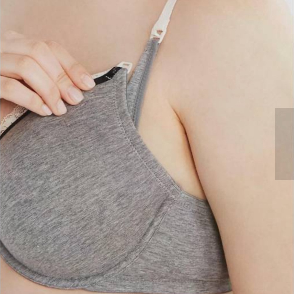 Motherhood Maternity 36B 99849 Lace-Trim Cotton Underwire Nursing Bra NWT - Picture 3 of 5